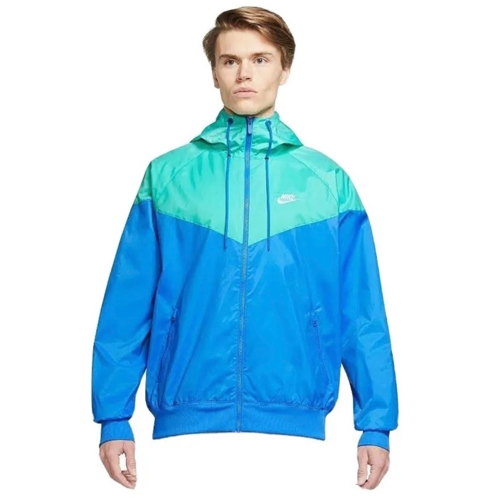Nike Mens Sportswear Windrunner Hooded Jacket Mint / Blue DA0001-436 Size XL